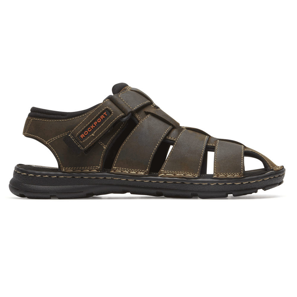 Rockport Mens Darwyn Fisherman Slingback - Sandals Brown - AJK034267